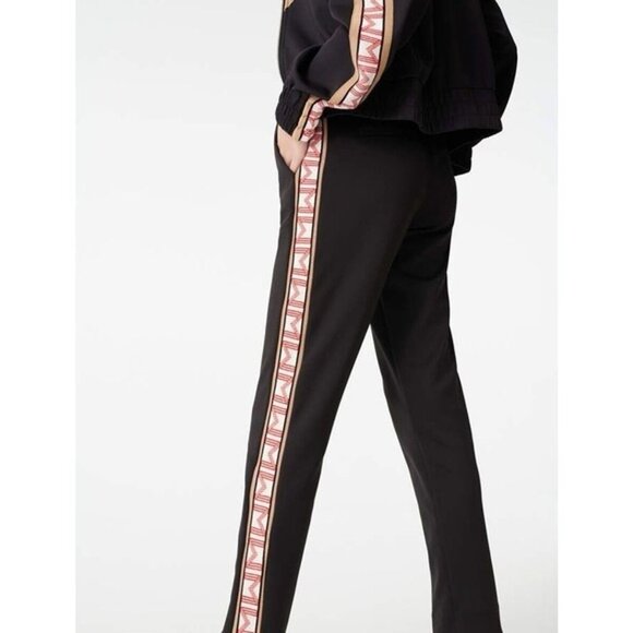 Maje Womens Porto Pants Black Pull On Stripe Track Sport Joggers Size 40 Medium - Picture 1 of 14